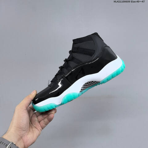 Jordan Air Jordan 11 Retro Black Turquoise White EU 40-47 Basketball - Men's (BS-65784)