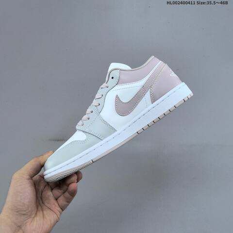 Jordan Air Jordan 1 Low White Light Grey Pink 35 5-46 Basketball - Unisex BS-66241