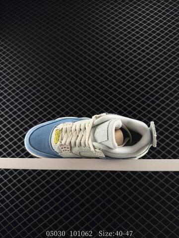 Jordan Air Jordan 4 Retro Denim Worn Blue Light Blue Off White Gum Brown EU 40-47 Basketball Shoe - Men's (BS-81282)
