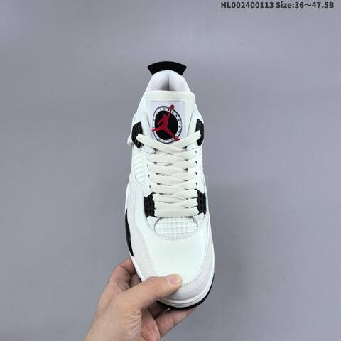 Jordan Air Jordan 4 Retro White Black Red 36 47 5 Basketball - Unisex (BS-66993)