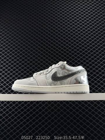 Jordan Air Jordan 1 Low SE HF1567 200 Light Grey Silver Off White Brown EU 35 5-47 5 Skate Shoe - Unisex (BS-81295)