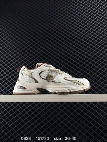 New Balance 530 White Brown Metallic Gold Beige EU 36-45 Sneaker - Unisex (BS-82761)