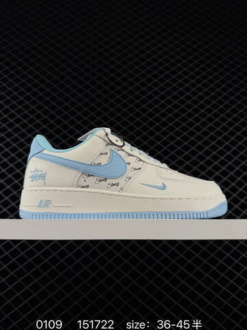 Nike Air Force 1 07 Low x Stussy White Olive Green 36-45 Lifestyle - Unisex (BS-73222)