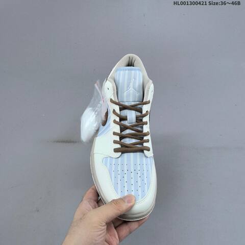 Jordan Air Jordan 1 Low White Light Blue Brown EU 36-46 Casual - Unisex (BS-66089)