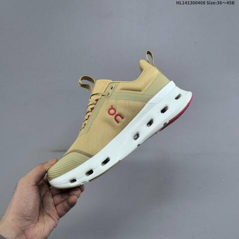 On Cloudnova X 25 Khaki White Red EU 36-45 Running Shoe Running Sneakers - Unisex (BS-69631)