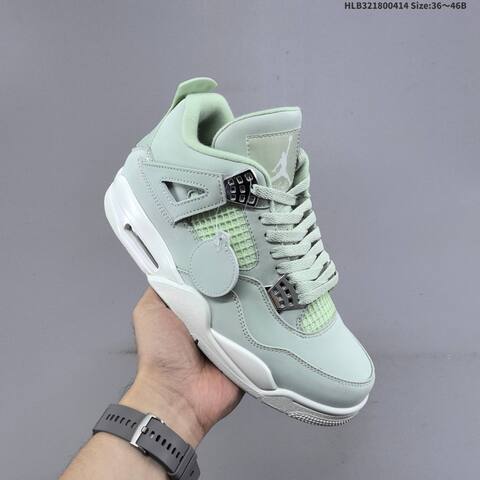 Jordan Air Jordan 4 Retro Light Grey White And Black White EU 36-46 Basketball - Unisex BS-66190