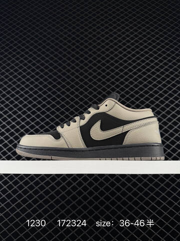 Jordan Air Jordan 1 Low Black Khaki Grey Orange EU 36-46 Sneaker - Unisex (BS-79944)