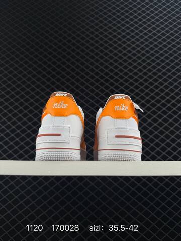 Nike Air Force 1 07 White Orange Brown 35 5-42 Lifestyle - Unisex (BS-74111)