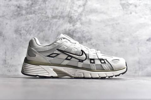 Nike P-6000 White Light Grey Olive Brown Running Shoe (BS-59682)