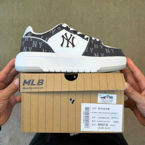 MLB Chunky Liner 3 ASXM016 Black White Skate Shoe Skate Sneakers