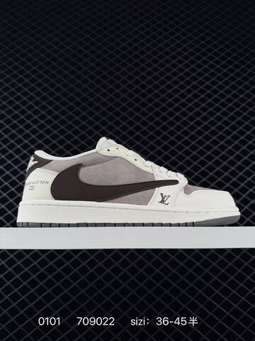 Jordan Air Jordan 1 Low Travis Scott Reverse Mocha Louis Vuitton Custom Beige Grey Light Blue EU 36-45 Sneaker - Unisex BS-79918