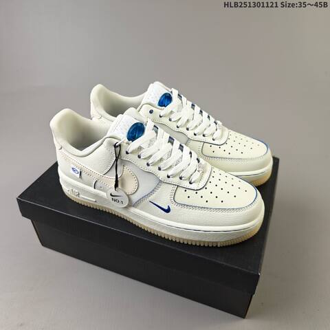 Nike Air Force 1 07 Black White Beige Blue EU 35-45 Sneaker - Unisex BS-63304