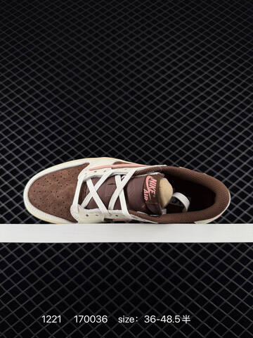 Jordan Travis Scott x Air Jordan 1 Low Sail Dark Brown Pink Cream EU 36-48 5 Skate Shoe - Unisex BS-80017