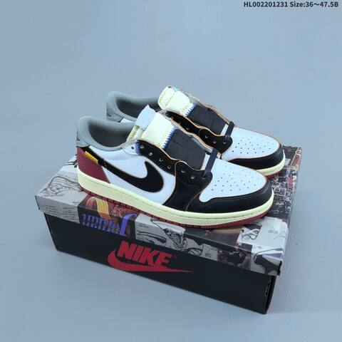 Jordan Air Jordan 1 Low x Union LA White Black Gray Red EU 36-47 5 Casual - Unisex (BS-67168)