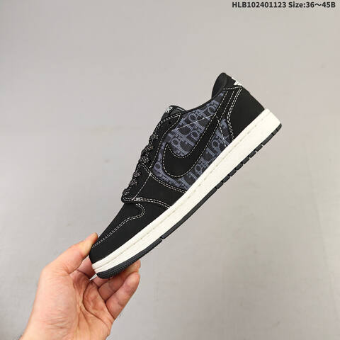 Jordan Air Jordan 1 Low Black White Dior Monogram EU 36-45 Basketball - Unisex (BS-63187)
