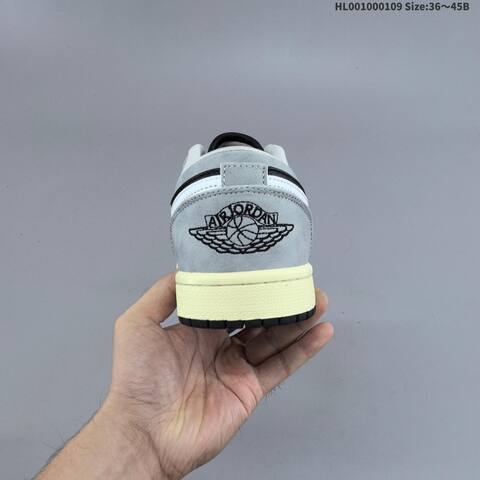 Jordan Air Jordan 1 Low Light Smoke Grey Black White EU 36-45 Casual - Unisex (BS-67047)