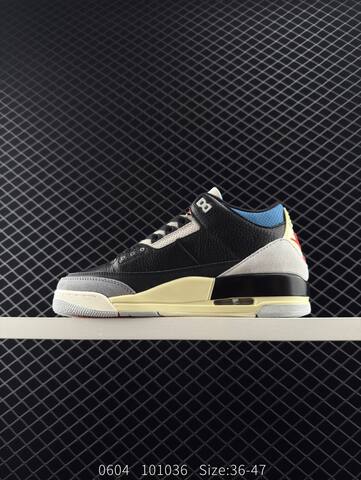 Jordan Air Jordan 3 Retro Rare Air Black Grey Blue Cream Red EU 36-47 Basketball Shoe - Unisex (BS-81263)
