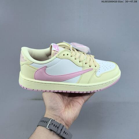 Nike Air Jordan 1 Low Cream White Pink 36 47 5 Lifestyle - Unisex (BS-66122)