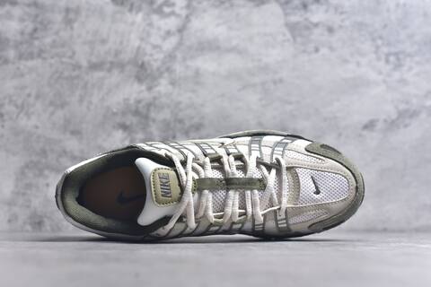 Nike P-6000 White Olive Green Dark Grey Orange Running Shoe (BS-59672)