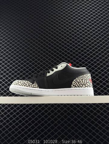 Jordan Air Jordan 1 Phat Low 338145-062 Black White Red Cement Print EU 36-46 Sneaker - Unisex (BS-81274)