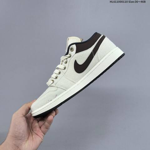 Nike Air Jordan 1 Low White Black 36 46B Casual - Women's (BS-67017)