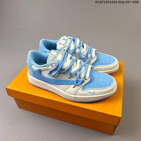Jordan Air Jordan 1 Low x Travis Scott White Blue EU 36-45 Casual - Unisex (BS-63920)