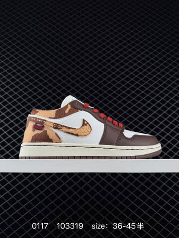 Jordan Air Jordan 1 Low CNY White Brown Red Beige EU 36-45 Sneaker - Unisex (BS-79810)