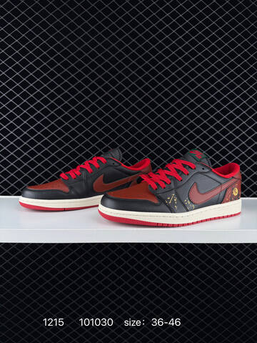 Jordan Air Jordan 1 Low CZ0775-036 Black Red Sail Gold EU 36-46 Sneaker - Unisex BS-80056