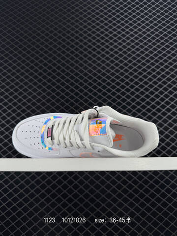 Nike Air Force 1 Low White Black With Neon Green Orange Blue And Purple Accents EU 36-45 Casual - Unisex (BS-74042)