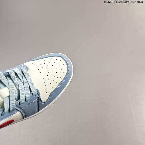 Jordan Air Jordan 1 Low Light Blue White Red 36 46 Casual - Unisex (BS-63060)