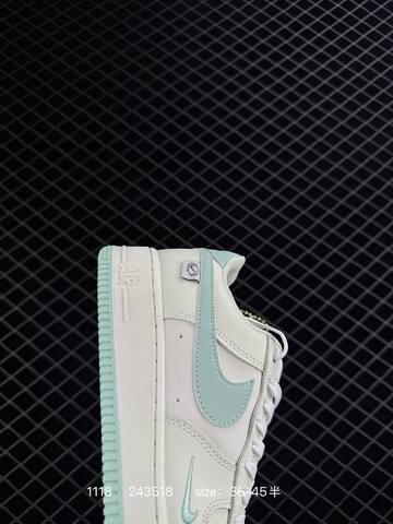 Nike Air Force 1 Low White With Mint Blue Accents 36-45 Lifestyle - Unisex (BS-74148)