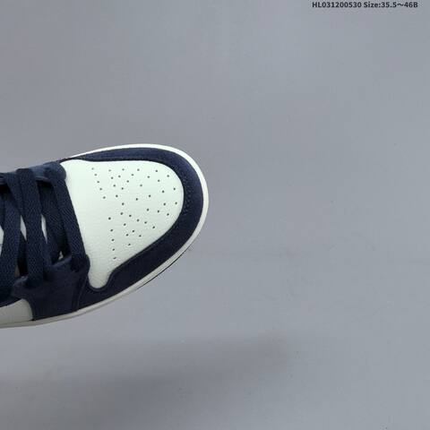 Jordan Air Jordan 1 Low Obsidian Suede Navy White 35 5 46B Lifestyle - Women's (BS-65847)