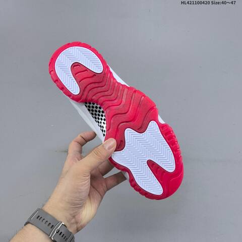 Jordan Air Jordan 11 White Red 40-47 Basketball - Men's (BS-66112)