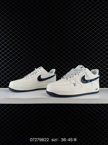 Nike Air Force 1 07 LV8 Off White Dark Blue EU 36-45 Lifestyle - Unisex (BS-70065)