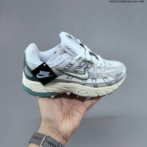 Nike P-6000 Premium Metallic Silver White Black Light Blue EU 36-46 Running Shoe - Unisex BS-59953