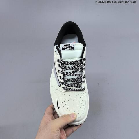 Nike Air Jordan 1 Low x Travis Scott DIY-inspired White Black Grey EU 36 45 Lifestyle - Unisex (BS-66960)