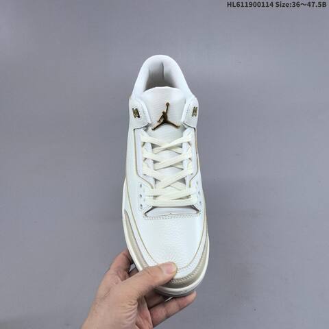 Jordan Air Jordan 3 Retro White Grey Gold 36 47 5 Basketball - Unisex (BS-66972)