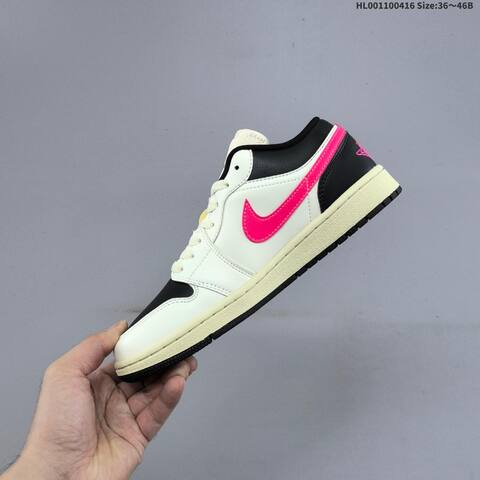Jordan Air Jordan 1 Low White Black Pink EU 36-46 Basketball - Unisex (BS-66170)