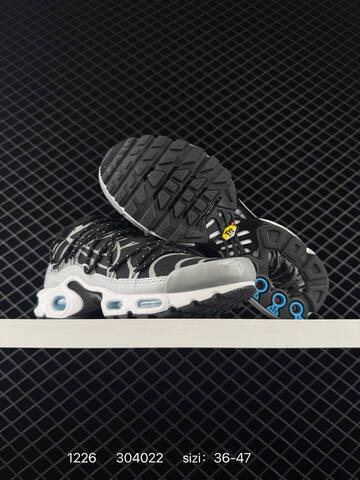 Nike Air Max Plus Black White Grey With Blue Accents EU 36-47 Lifestyle - Unisex (BS-73482)
