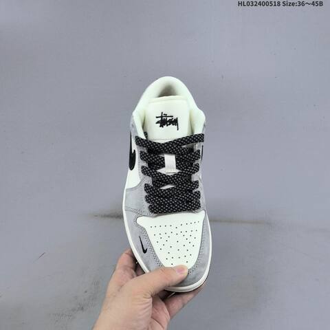 Jordan Air Jordan 1 Low Grey White Black EU 36-45 Basketball - Unisex (BS-65932)