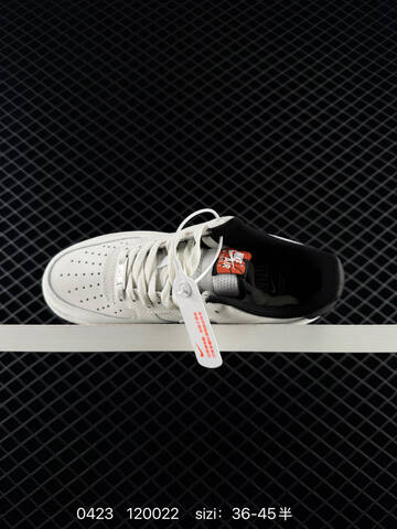Nike Air Force 1 Low Sail White With Black Heel Accents Transparent Outsole NBA Themed Details EU 36-45 Half Sizes Available Lifestyle - Unisex (BS-71912)