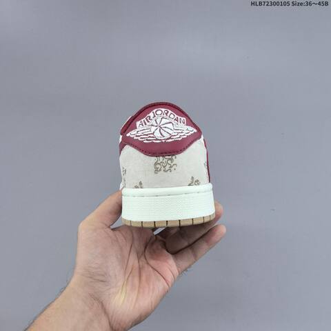 Jordan Air Jordan 1 Low x Travis Scott Sail Burgundy EU 36-45 Casual - Unisex (BS-67089)