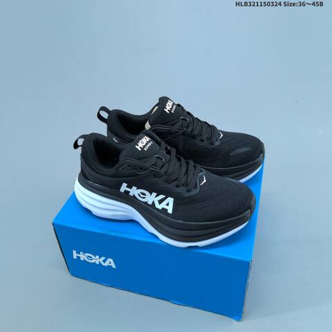 HOKA Bondi 8 Light Grey Pale Yellow Neon Yellow EU 36-45 Running Shoe Running Sneakers - Unisex (BS-69375)