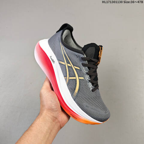 Asics Gel-Nimbus 27 Grey Black Orange Red White EU 36-47 Running Shoe Running Sneakers - Unisex (BS-69204)