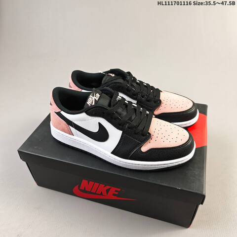 Nike Air Jordan 1 Retro Low OG Black Pink Black Red White Black Blue White EU 35 5-47 5 Casual - Unisex (BS-63606)