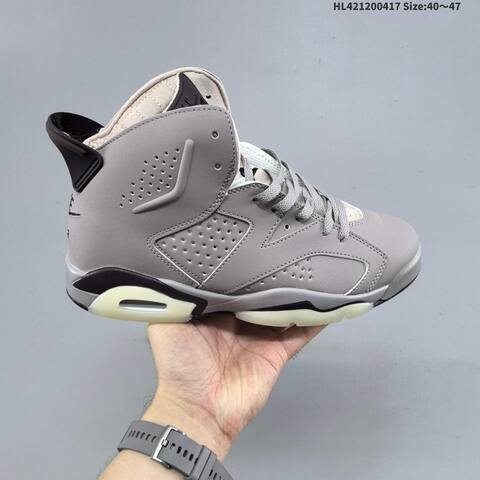Jordan Air Jordan 6 Retro Grey Black Cream 40 47 Basketball - Men's (BS-66146)