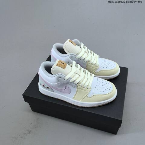 Jordan Air Jordan 1 Low White Pastel Pink Cream Light Blue 36-40 Basketball - Unisex (BS-65910)