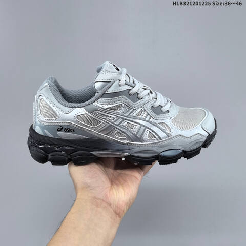 ASICS GEL-NYC Silver Grey Black EU 36-46 Running Shoe Running Sneakers - Unisex (BS-69128)