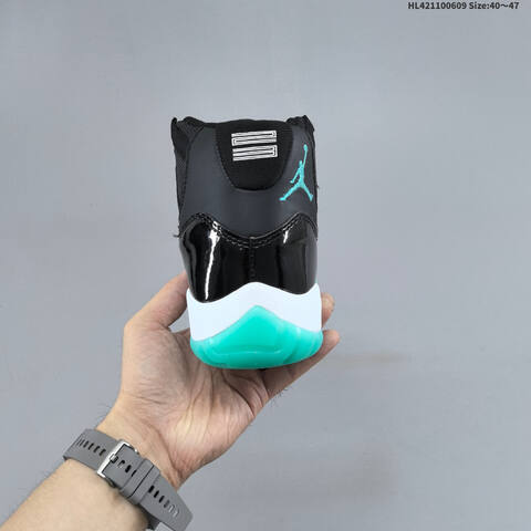 Jordan Air Jordan 11 Retro Black Turquoise White EU 40-47 Basketball - Men's (BS-65784)
