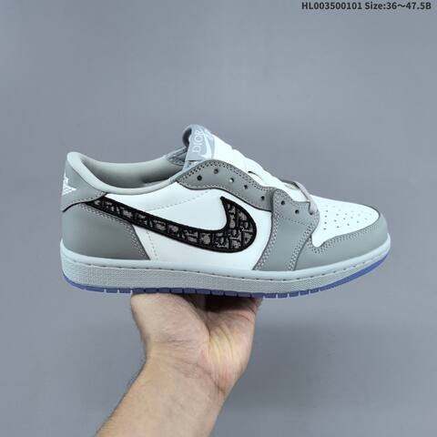 Nike Air Jordan 1 Low OG x Dior White Wolf Grey 36 47 5 Basketball - Unisex (BS-67143)